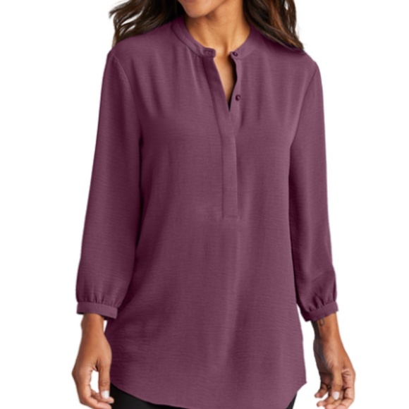 Women's 3/4-Sleeve Textured Crepe Tunic NEW - Picture 1 of 4